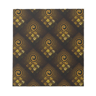 Gold Modern Boho Elegantes abstraktes Kunstmuster Notizblock