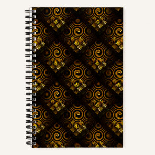 Gold Modern Boho Elegantes abstraktes Kunstmuster Notizbuch