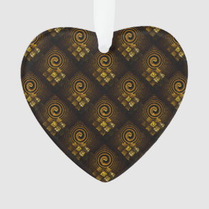 Gold Modern Boho Elegantes abstraktes Kunstmuster Ornament