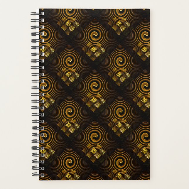 Gold Modern Boho Elegantes abstraktes Kunstmuster  Planer (Vorderseite)