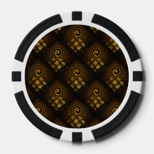 Gold Modern Boho Elegantes abstraktes Kunstmuster  Pokerchips