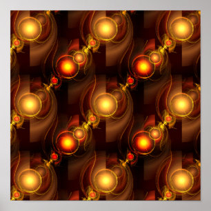 Gold Modern Boho Elegantes abstraktes Kunstmuster  Poster