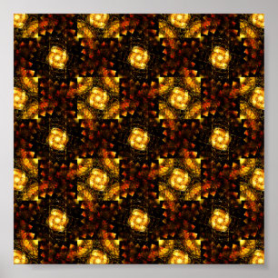 Gold Modern Boho Elegantes abstraktes Kunstmuster Poster