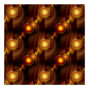 Gold Modern Boho Elegantes abstraktes Kunstmuster Poster