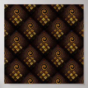 Gold Modern Boho Elegantes abstraktes Kunstmuster  Poster
