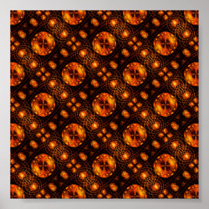 Gold Modern Boho Elegantes abstraktes Kunstmuster  Poster