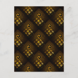 Gold Modern Boho Elegantes abstraktes Kunstmuster Postkarte