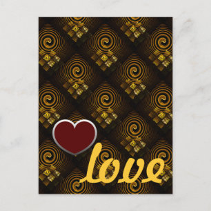 Gold Modern Boho Elegantes abstraktes Kunstmuster  Postkarte