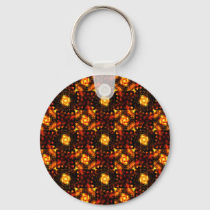 Gold Modern Boho Elegantes abstraktes Kunstmuster Schlüsselanhänger