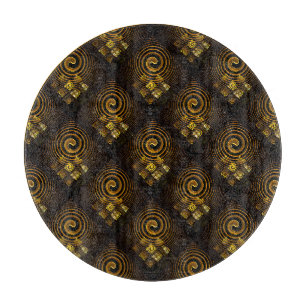 Gold Modern Boho Elegantes abstraktes Kunstmuster Schneidebrett