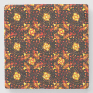 Gold Modern Boho Elegantes abstraktes Kunstmuster Steinuntersetzer