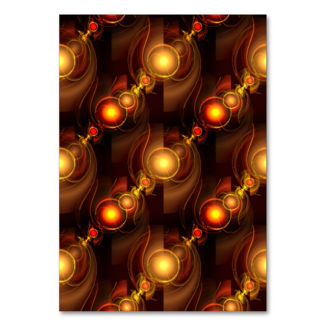 Gold Modern Boho Elegantes abstraktes Kunstmuster  Tischnummer (Vorderseite)