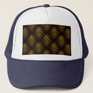 Gold Modern Boho Elegantes abstraktes Kunstmuster  Truckerkappe