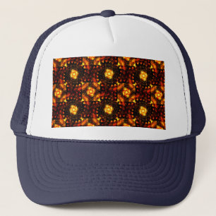 Gold Modern Boho Elegantes abstraktes Kunstmuster Truckerkappe