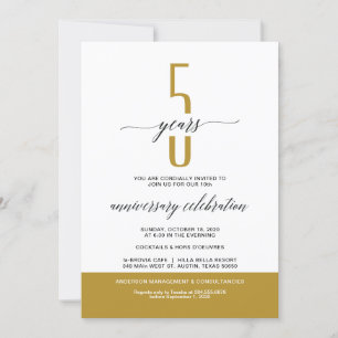 GOLD Modern Business Anniversaire Invitations de f