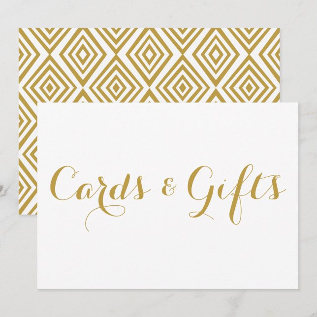 Gold Modern Calligraphy Cards & Gifts Wedding Sign Einladung (Vorne/Hinten)