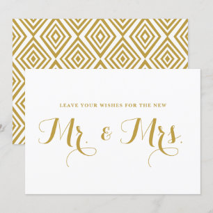 Gold Modern Calligraphy wünscht Mr. & Mrs. Sign Einladung