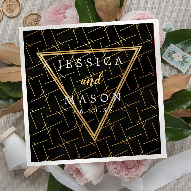 Gold Modern Chic Hochzeitscocktail Napkins Serviette (Von Creator hochgeladen)