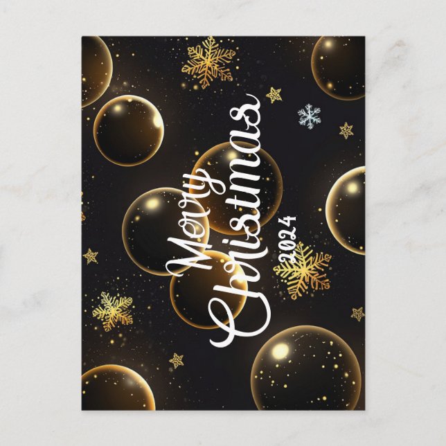Gold modern Christmas - Cartes Fêtes Annuelles  (Devant)