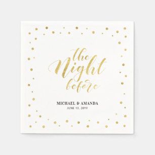 Gold Modern Confetti Hochzeit Probe Dinner Serviette