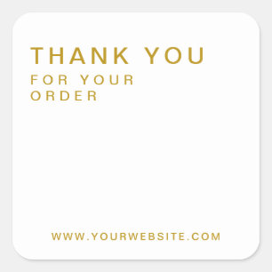 Gold Modern Custom Vielen Dank Business Label Quadratischer Aufkleber