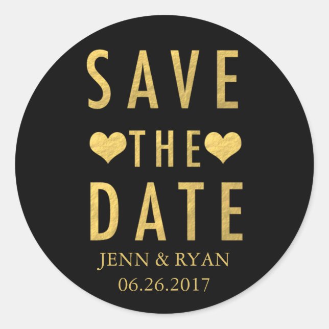 Gold Modern einfach Save the Date Runder Aufkleber (Vorderseite)