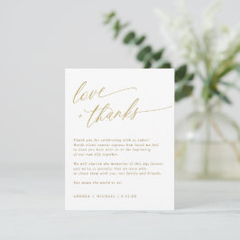 Gold Modern eleganter Hochzeitstisch Dankeschön Ka Dankeskarte