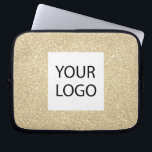 Gold Modern Glitzer - Werbung für kundenspezifisch Laptopschutzhülle<br><div class="desc">Gold Moderne und Berufliche Imitate Glitzer und sparkle elegante Logo Werbeaktion Corporate Laptop Bag oder Sleeve Promotional Case für ein Geschenk für die Schönheitsindustrie. Dieser Fall kann auf Ihr Firmenlogo oder Ihr Firmenlogo angepasst werden.</div>