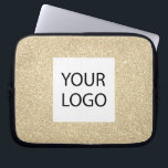Gold Modern Glitzer - Werbung für kundenspezifisch Laptopschutzhülle<br><div class="desc">Gold Moderne und Berufliche Imitate Glitzer und sparkle elegante Logo Werbeaktion Corporate Laptop Bag oder Sleeve Promotional Case für ein Geschenk für die Schönheitsindustrie. Dieser Fall kann auf Ihr Firmenlogo oder Ihr Firmenlogo angepasst werden.</div>