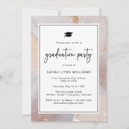 Gold Modern Graduation Party Einladung