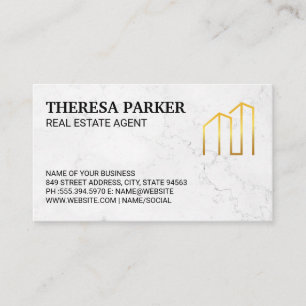 Gold Modern Real Anwesen Logo Visitenkarte