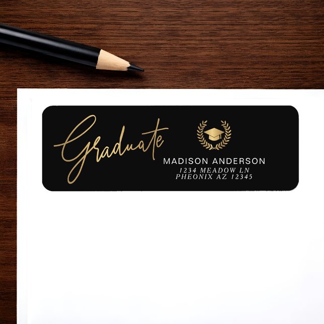 Gold Modern Script Simple Graduation  (Von Creator hochgeladen)