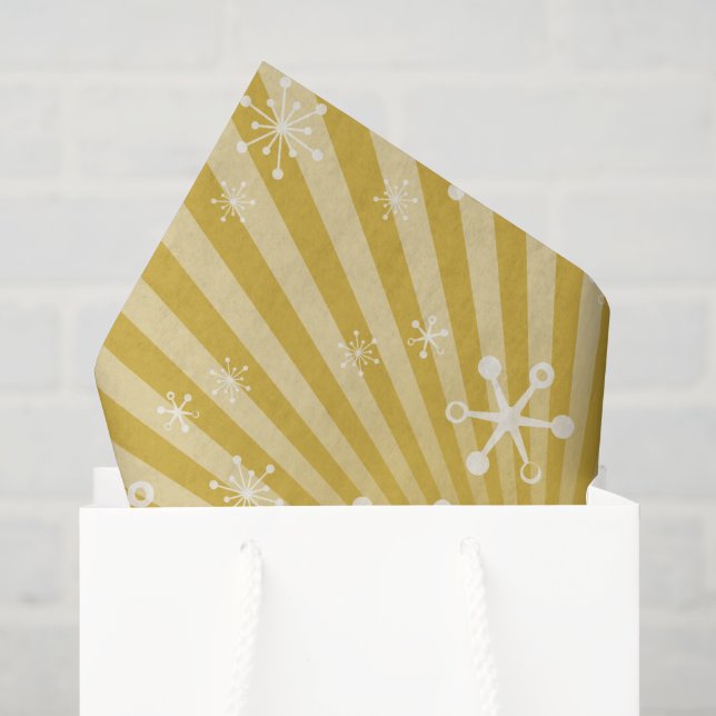 Gold Modern Snowflakes Tissue Paper Seidenpapier (Geschenktüte)