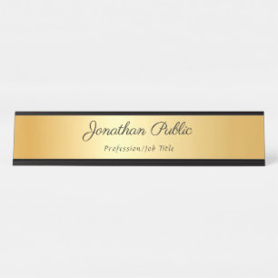 Gold Modern Template Eleganter Kalligraphischer Na Schreibtischnamensplakette