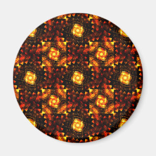 Gold Moderne Boho Elegante Abstrakte Kunst Muster  Magnet