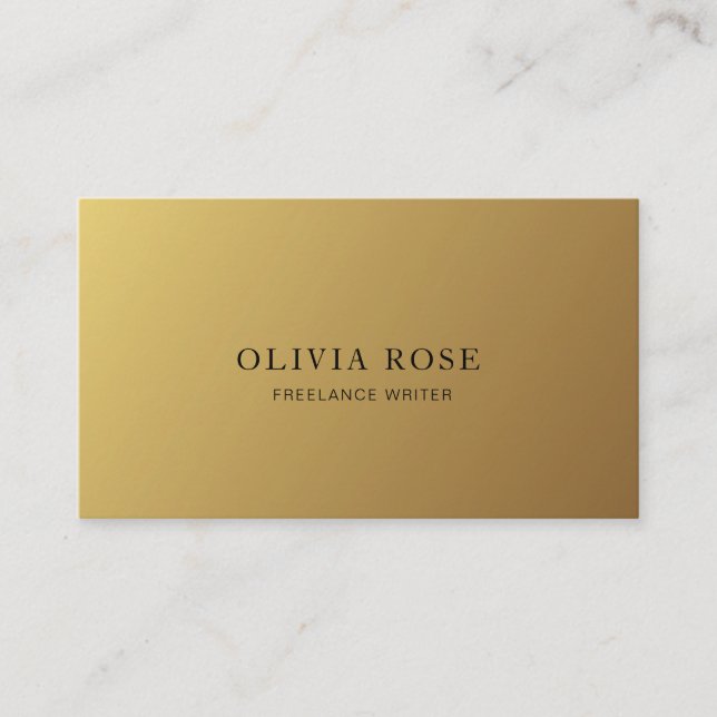 Gold Moderne Elegante Beruflich Minimalistisch Visitenkarte (Vorderseite)