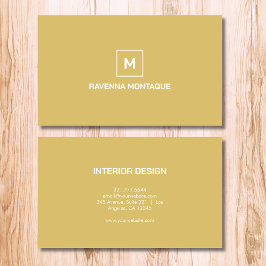 Gold Moderne Elegante Einfache Monogramm Name Visitenkarte
