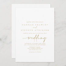 Gold Moderne, elegante Front & Back Wedding