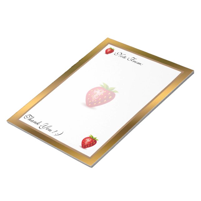 Gold Moderne Früchte Ihren Text hinzufügen Notizblock (angewinkelt)