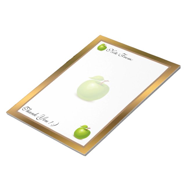 Gold Moderne Früchte Ihren Text hinzufügen Notizblock (angewinkelt)