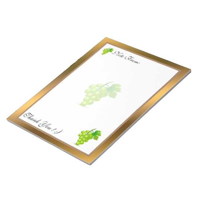 Gold Moderne Früchte Ihren Text hinzufügen Notizblock (angewinkelt)