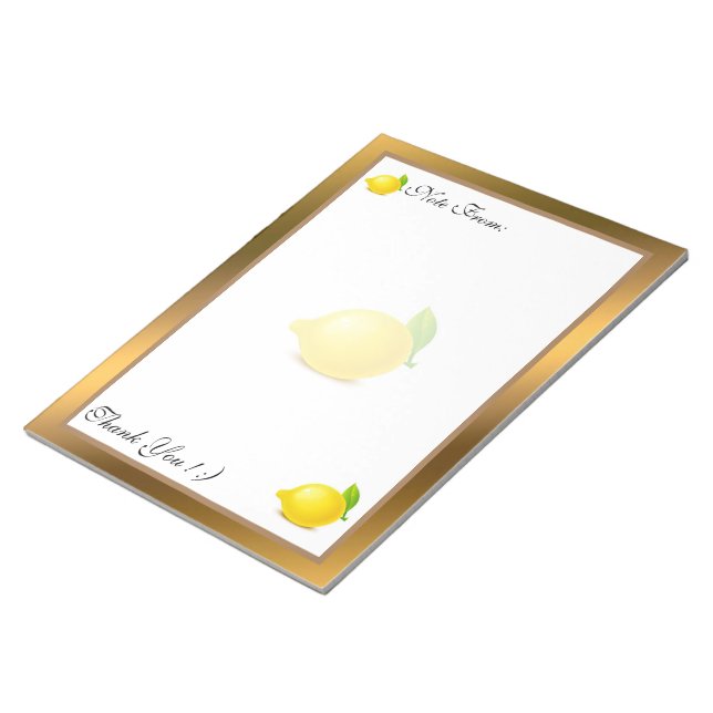 Gold Moderne Früchte Ihren Text hinzufügen Notizblock (angewinkelt)