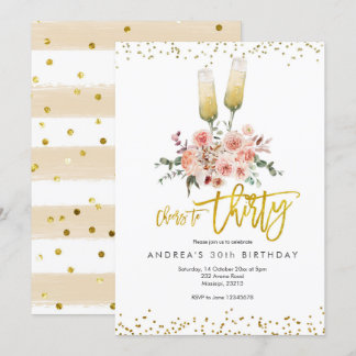 Gold Moderne Gefallen an 30 Einladungen