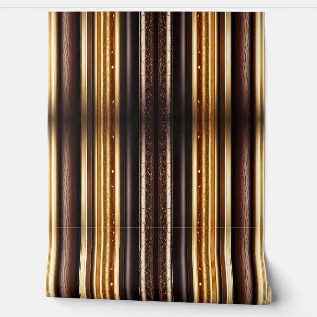 Gold Moderne Holzkunst Lamperia Collection Tapete (Abrollen)