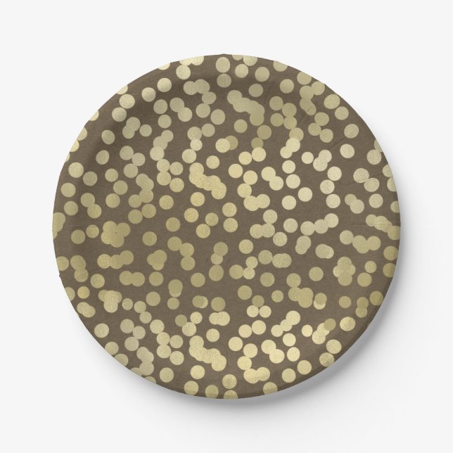Gold Moderne rustikale Kraft Chic Elegant Trendy Pappteller (Vorderseite)