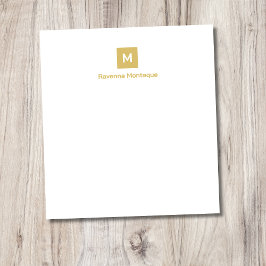 Gold Moderne Schicke Trendige Monogramm Name Korre Notizblock