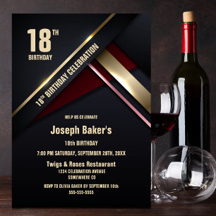 Gold moderne Type 18e anniversaire Invitation de f
