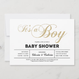 Gold | Moderne Typografie Es ist eine Baby-Dusche Einladung
