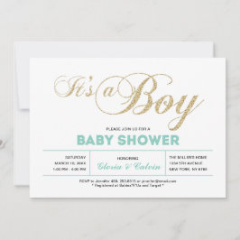 Gold | Moderne Typografie Es ist eine Baby-Dusche Einladung