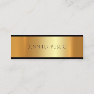 Gold Moderner attraktiver Trending Glamour Schlich Mini Visitenkarte